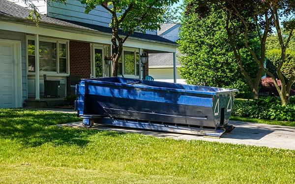 residential dumpsters can be placed on a driveway or yard, but safety measures need to be taken to avoid damage to the property